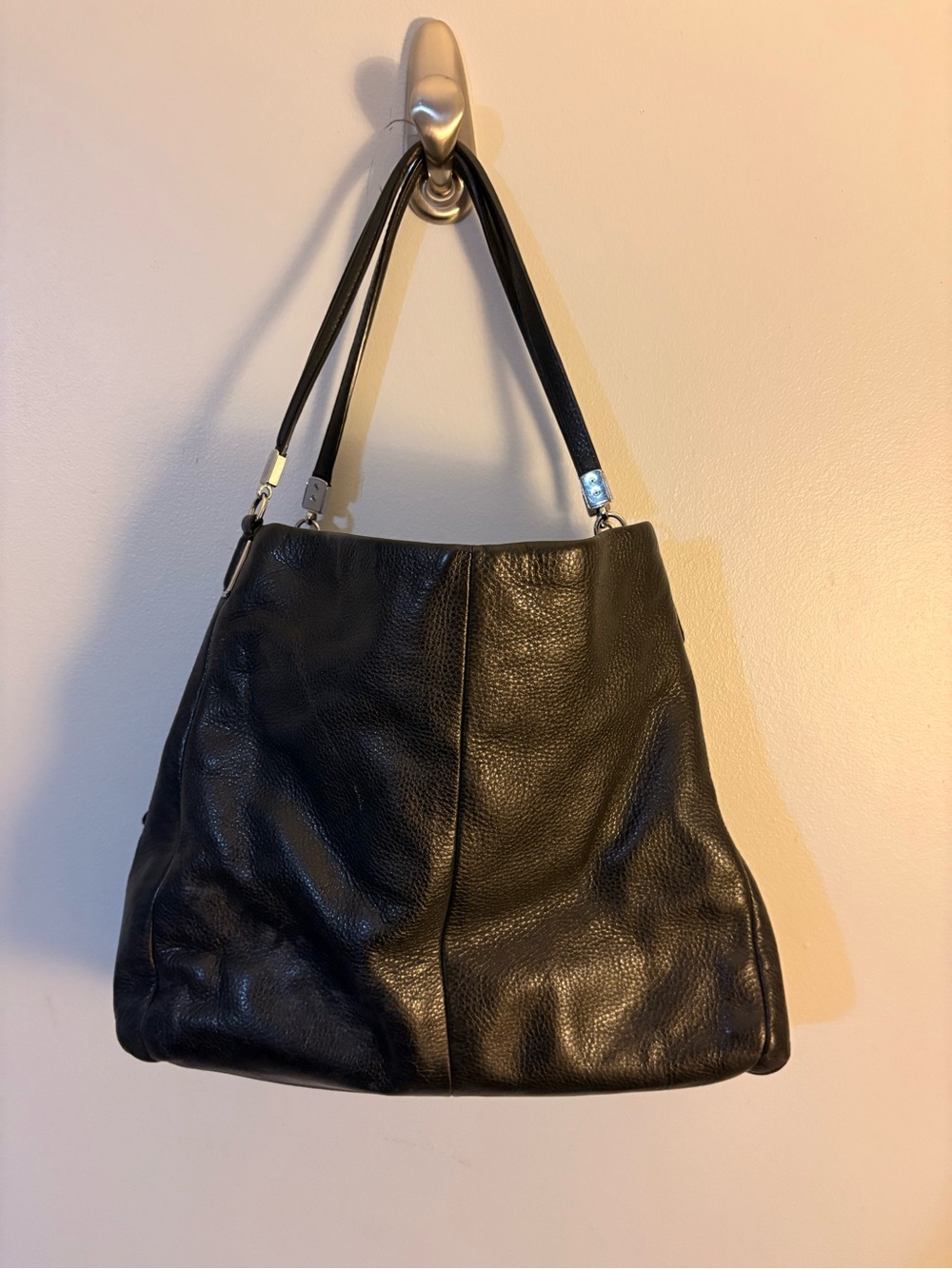Coach Black Pebbled Leather Shoulder Bag